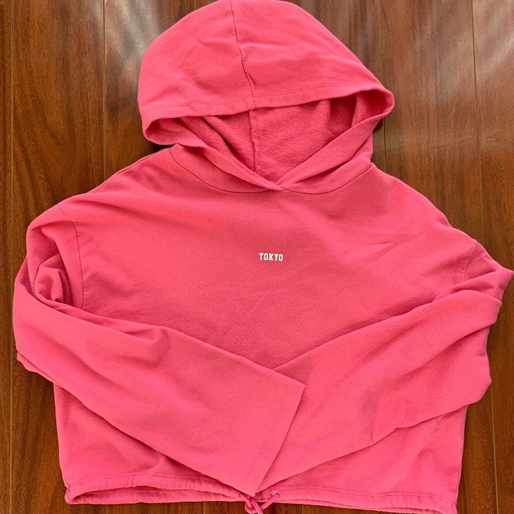 Zara size small oversized fit cropped hoodie